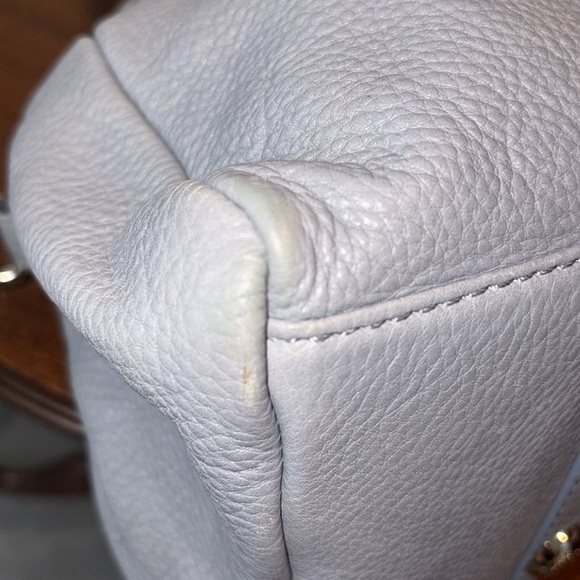 Marc Jacobs  Dome top satchel shoulder bag  Crossbody bag  leather blue gray EUC - Picture 13 of 17